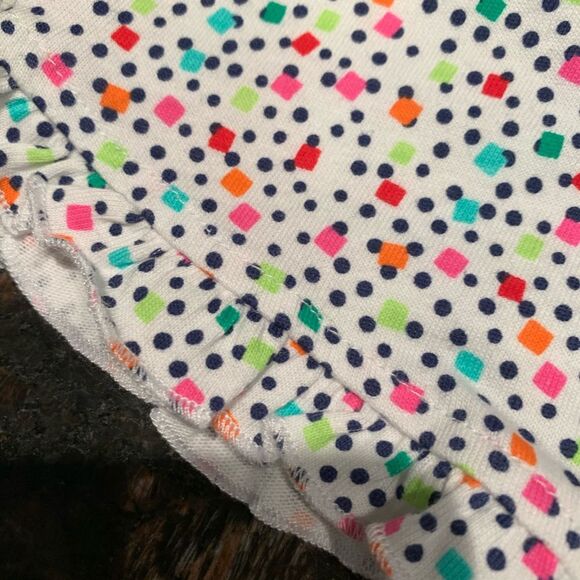 First Impressions white/dots & squares baby girl shorts, brand new, 12m - Picture 2 of 4